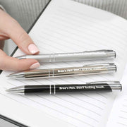 Engraved silver, gold, black pen inappropriate gift