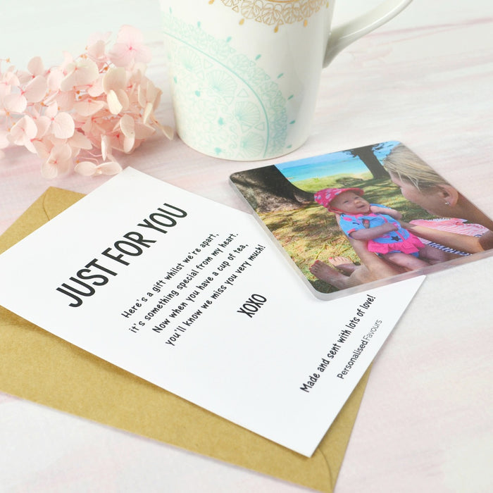 Just for You Card with Photo Printed Acrylic Coaster