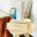 Personalised Engraved Wooden Tumbling Tower Kids Birthday Gift Present