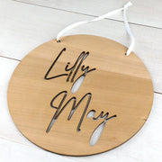 Customised Laser Cut Wooden Name Plaque Door Sign
