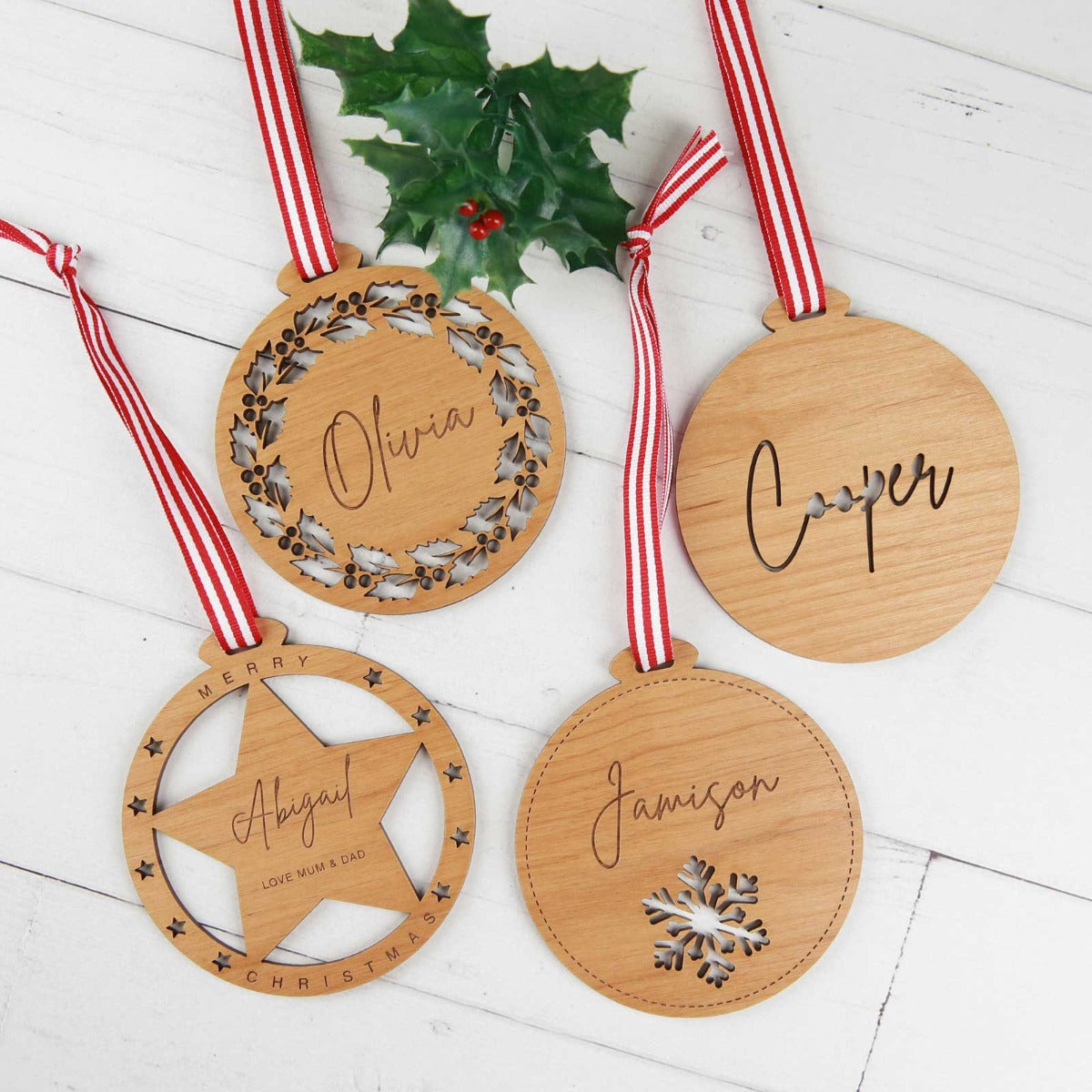 thumbnail image 2 of Personalised Santa Bauble – Acrylic Hanging Christmas Decoration, Any Name 2 of 6