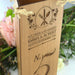 Professional laser cut and engraved wedding reception wooden menu and table number centrepiece