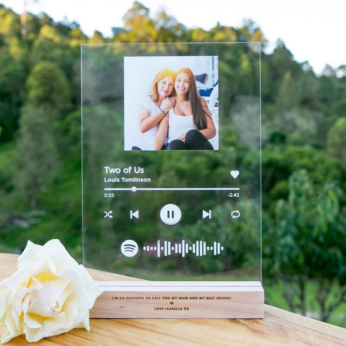 Personalised Printed Engraved Spotify Plaque Mother's Day Gift