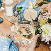 Custom Printed Guest Names Glassware Round Place Card Wedding Favour