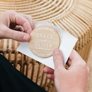 Printed Bamboo Round Wedding Save the Date