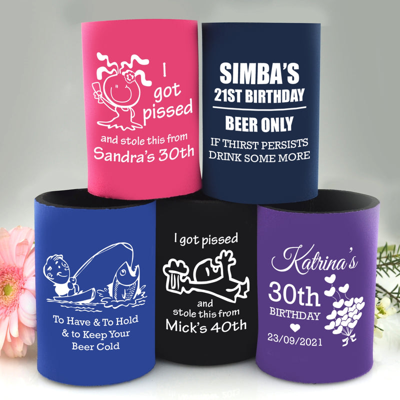 Custom Designed Printed Birthday Stubby Holders Gift