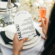 Customised Printed White Acrylic Wedding Arch Menu