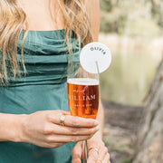 Customised Black Printed White Wine or Champagne Glassware Wedding Place Card