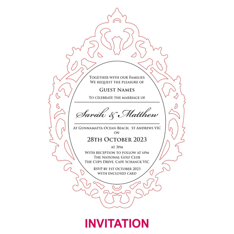 Engraved Acrylic Regal Laser Cut Wedding Invitation