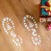 Laser Cut Frosted Acrylic Santa Footprint Stencil Set Four Print