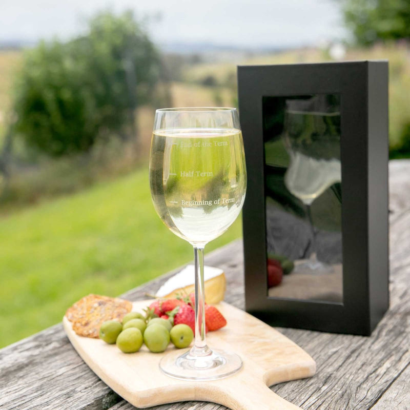 Personalised Engraved End of Term Teacher Wine Glass