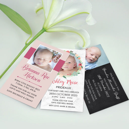 Custom Designed Colour Printed Baby Photo Birth Announcement Magnet