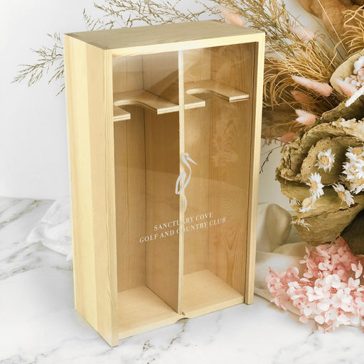 Engraved Promotional Wooden Twin Wine Box