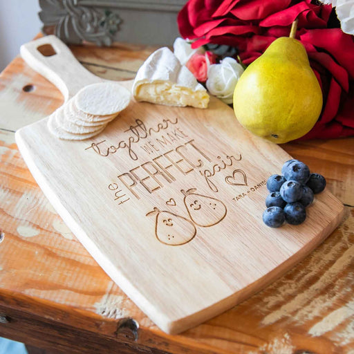 Personalised Engraved Valentine's Day Wooden Cheese Paddle Board Present