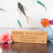 Personalised Engraved Wooden Office Desk Sign