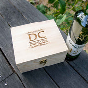 Custom Engraved Name Initials Wooden Gift Boxed Scotch Glass and Whiskey Stone Set Birthday Gift