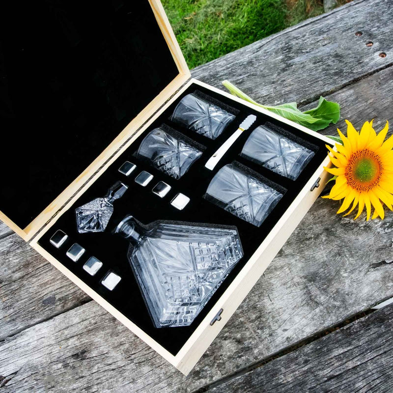 Custom Artwork Engraved Name Crystal Diamond Whiskey Scotch Whiskey Glass Set Christmas Present