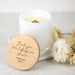 Custom Designed Engraved White Soy Candle with Wooden Lid Teacher's Christmas Gift
