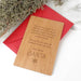 Custom Designed Engraved Wooden Letter to Santa Claus Card with Red Envelope