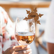 Personalised Engraved Wooden Christmas Laser Cut Snowflake Glassware Place card